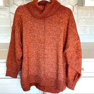 NWOT Mod orange cowlneck sweater